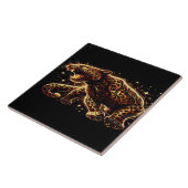 Zwart en Goud Luipaard Tegeltje (Zijkant)