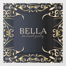 Zwart en goud luxe chic barok bedrijfsnaam