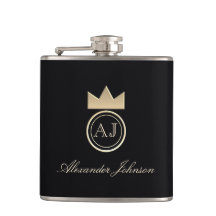 Zwart en Goud Luxe Elegant Eenvoudig Monogram