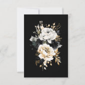 Zwart en Goud Luxe Floral Dank je kaart (Achterkant)