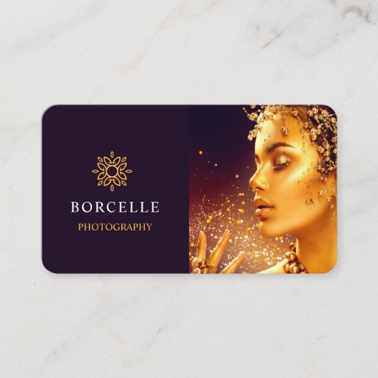 Zwart en Goud Luxe Fotografie Visitekaartje (Voorkant)