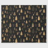 Zwart en Goud Luxe Kerstmis Cadeaupapier (Vlak)