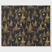 Zwart en Goud Luxe Kerstmis Cadeaupapier (Vlak)