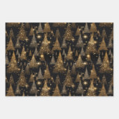 Zwart en Goud Luxe Kerstmis Inpakpapier Vel (Voorkant 2)