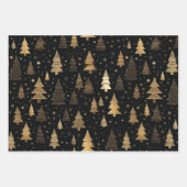 Zwart en Goud Luxe Kerstmis Inpakpapier Vel (Voorkant 2)