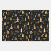 Zwart en Goud Luxe Kerstmis Inpakpapier Vel (Voorkant)