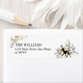 Zwart en Goud Magic Forest Foto Kerstmis Etiket (Insitu)