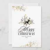 Zwart en Goud Magic Forest Foto Kerstmis Feestdagenkaart (Voorkant)