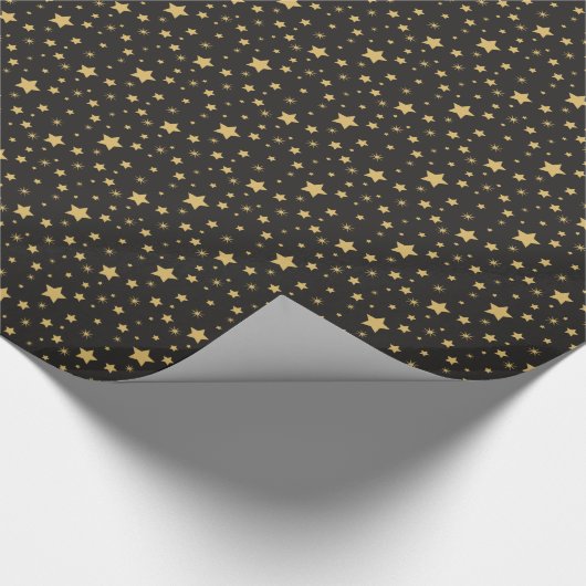 Zwart en Goud Magic thema Gift Wrap Cadeaupapier (Hoek)