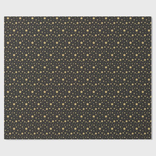 Zwart en Goud Magic thema Gift Wrap Cadeaupapier (Vlak)