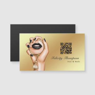 Zwart en Goud Make-up Artiest QR Code
