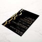Zwart en Goud Man Verjaardag Folie Uitnodiging (Gedraaid)