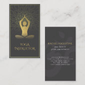 Zwart en goud Mandala Yoga Meditation & Om Symbol Visitekaartje (Voorkant / Achterkant)