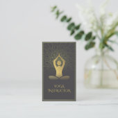 Zwart en goud Mandala Yoga Meditation & Om Symbol Visitekaartje (Staand voorkant)