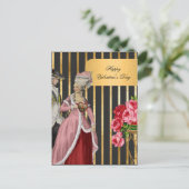 Zwart en goud Marie Antoinette Valentijn Feestdagenkaart (Staand voorkant)