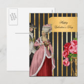 Zwart en goud Marie Antoinette Valentijn Feestdagenkaart (Voorkant / Achterkant)