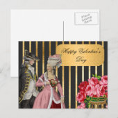 Zwart en goud Marie Antoinette Valentijn Feestdagenkaart (Voorkant / Achterkant)