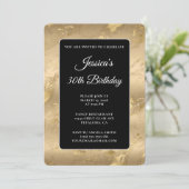 Zwart en goud marmer 30e verjaardag kaart (Staand voorkant)