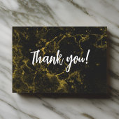 Zwart en goud marmer bedankkaart