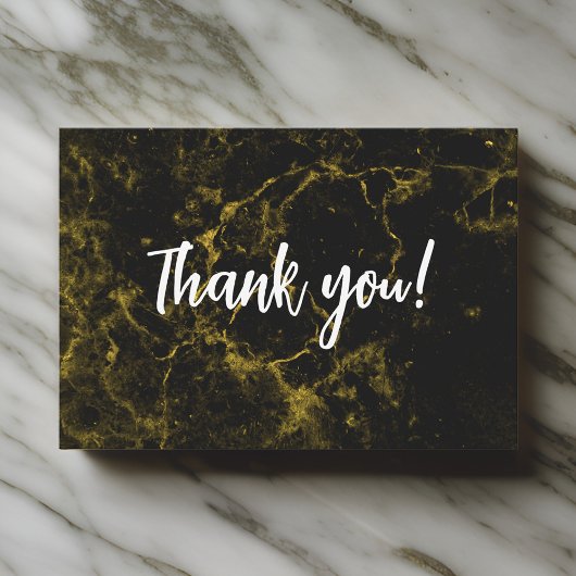 Zwart en goud marmer bedankkaart