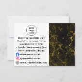 Zwart en goud marmer bedankkaart (Achterkant)