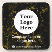 Zwart en goud marmer bier onderzetter (Voorkant)