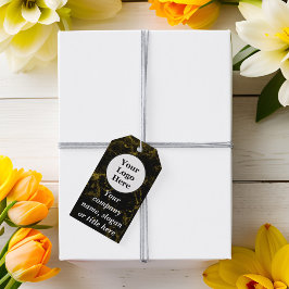 Zwart en goud marmer cadeaulabel