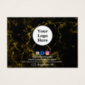 Zwart en goud marmer Care Instructie Kaart (Achterkant)