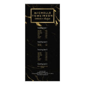 Zwart en Goud Marmer Designer Rack Kaart (Voorkant)