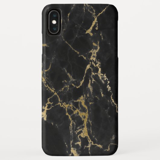 Zwart en Goud Marmer Elegante Moderne Print Case-Mate iPhone Case (Achterkant)