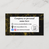 Zwart en goud marmer klantenkaartje (Achterkant)