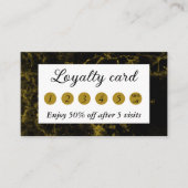 Zwart en goud marmer klantenkaartje (Voorkant)