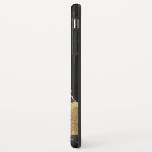 Zwart en goud marmer met goudfolie en glitter Case-Mate iPhone case (Achterkant/links)