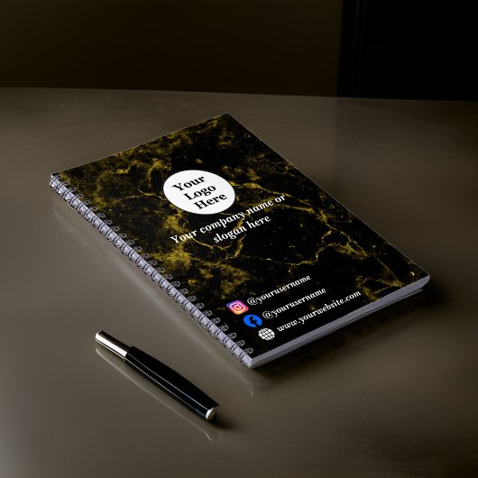 Zwart en goud marmer notitieboek