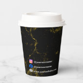 Zwart en goud marmer papieren bekers (Achterkant)