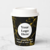 Zwart en goud marmer papieren bekers (Voorkant)