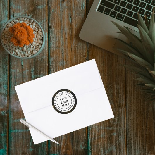 Zwart en goud marmer ronde sticker