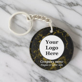 Zwart en goud marmer sleutelhanger