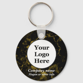 Zwart en goud marmer sleutelhanger