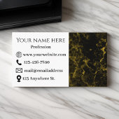 Zwart en goud marmer visitekaartje