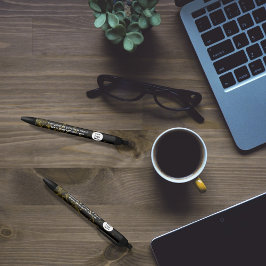 Zwart en goud marmer zwarte inkt pen