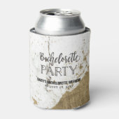 Zwart en Goud Marmeren Bachelorette Party Coozie (Blikje Voorkant)
