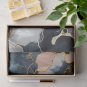 Zwart en Goud Marmeren Bloemen Luxe Decoupage Tissuepapier (Geschenk)