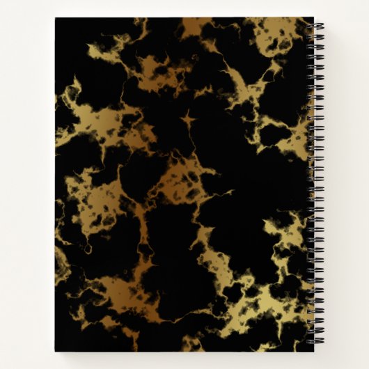 Zwart en Goud Marmeren bruiloft Jubileum Party Notitieboek (Achterkant)