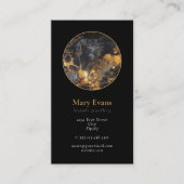 Zwart en goud marmeren effect modern visitekaartje (Voorkant)