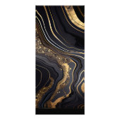 Zwart en Goud Marmeren Nagelsalon Prijslijst Reclamekaart (Achterkant)