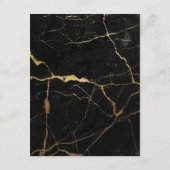 Zwart en Goud Marmeren Ontwerp Bruiloft Informatiekaartje (Achterkant)