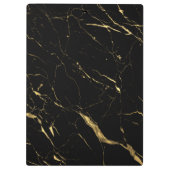 Zwart en Goud Marmeren Ontwerper Gepersonaliseerd Klembord (Achterkant)