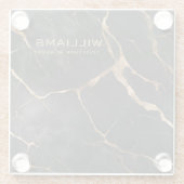 Zwart en Goud Marmeren Textuur Gepersonaliseerd Glazen Onderzetter (Achterkant)