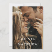 Zwart en goud Marmeren trouwfoto Kaart (Achterkant)